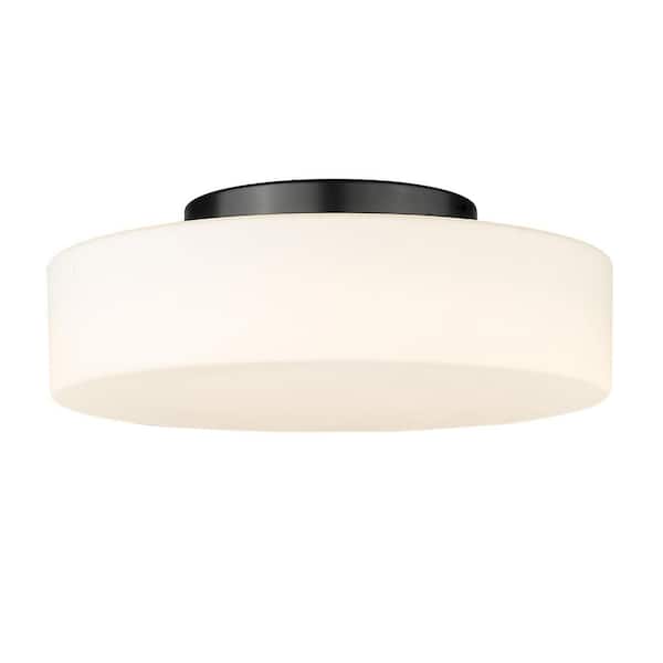 Toli 12 in. Matte Black LED Flush Mount
