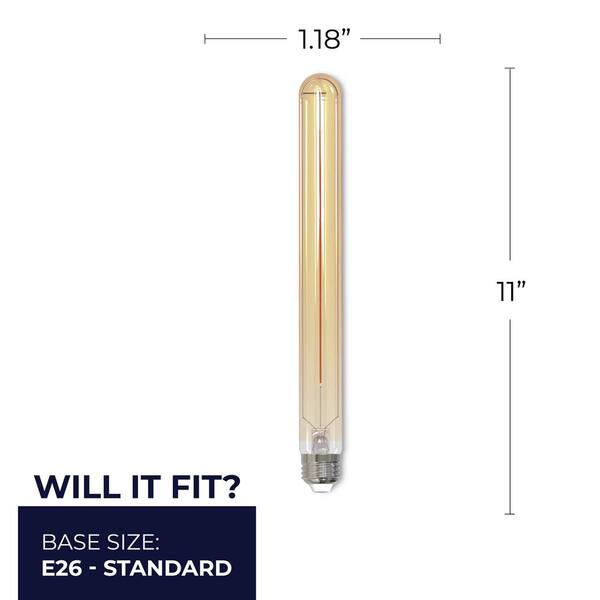25-Watt Equivalent T9 Long 11 in. Dimmable E26 LED Light Bulb 2100K in Clear (4-Pack)