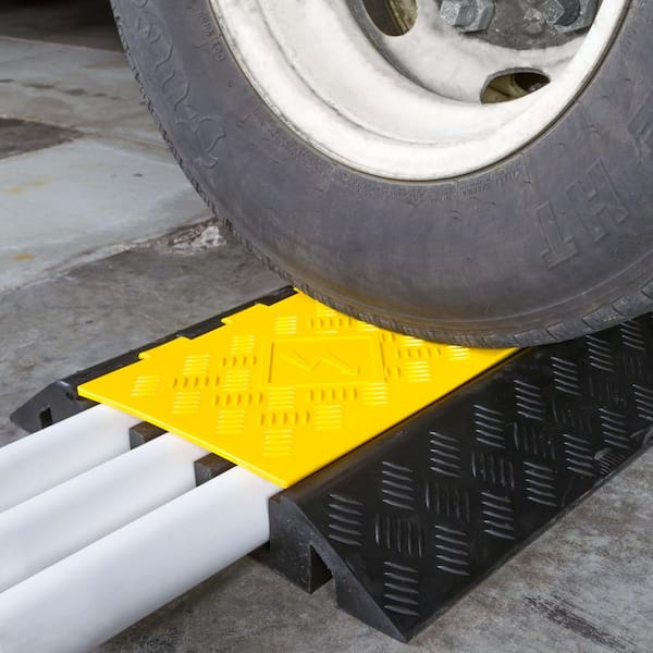 3 ft. L 3-Channel 2.5 in. Industrial Rubber Cable Ramp