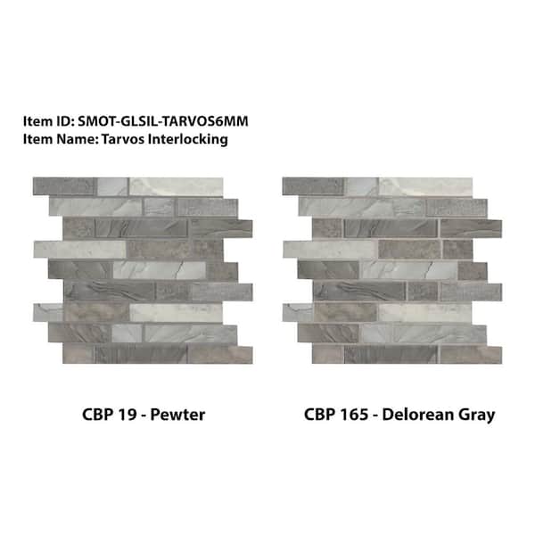 Tarvos Interlocking 11.81 in. x 11.81 in. x 6 mm Glass Mesh-Mounted Mosaic Tile (14.55 sq. ft. / case)