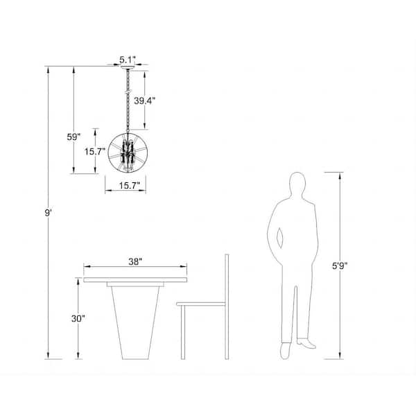 Lansing 4 -Light Champagne gold Unique/Statement Globe Chandelier with Crystal