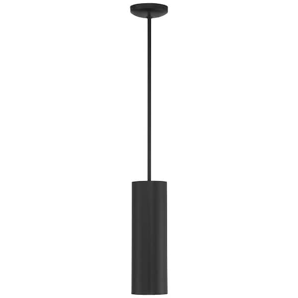 Pilson 1-Light Matte Black Metal Pendant with Metal Shade