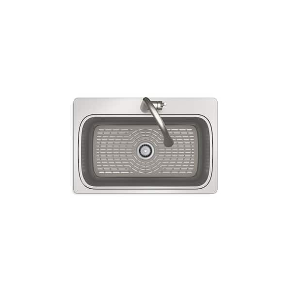 Verse Stainless Steel 33 in. Single Bowl Drop-In Kitchen Sink with Faucet
