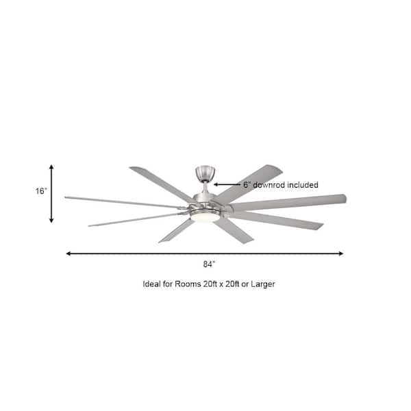 Glenmeadow 84 in. Integrated LED Indoor Matte Black Ceiling Fan with Light and Remote Control