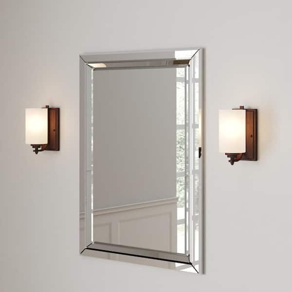 Rubbed Bronze Wall Sconce with Etched White Glass