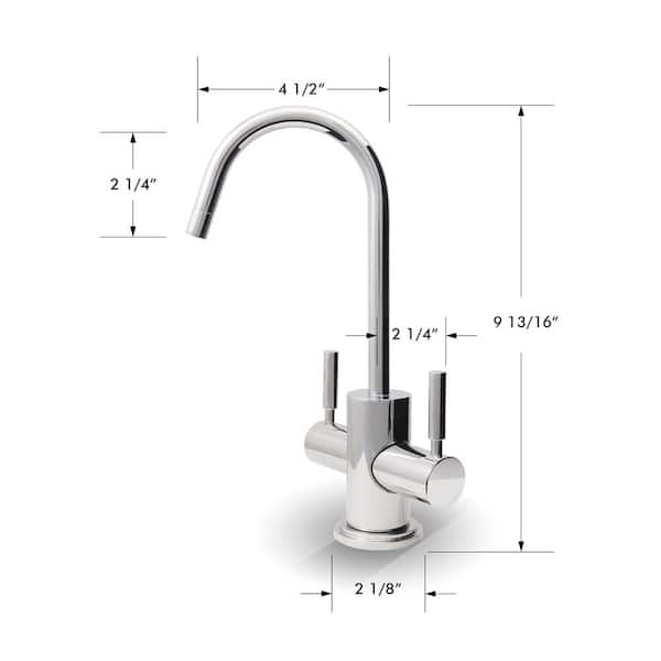 Westbrook 2-Handle Instant Hot and Cold Reverse Osmosis Drinking Water Dispenser Faucet in Brushed Nickel