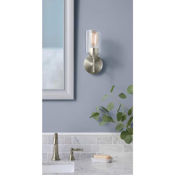 Ayelen 1-Light Brushed Nickel Indoor Wall Sconce, Modern Wall Light