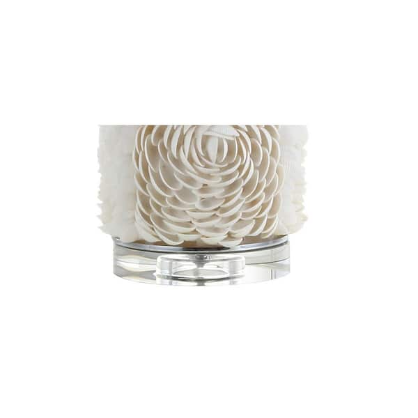 Rosette 28.5 in. Cream Seashell/Resin/Crystal LED Table Lamp