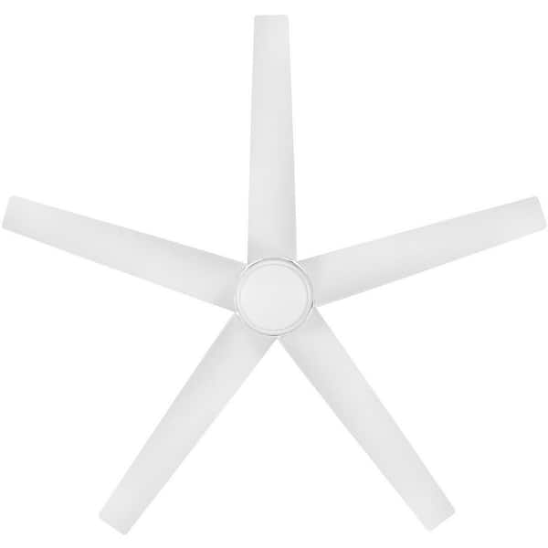 Mena 54 in. White Color Changing LED Indoor/Outdoor Hugger Matte White Ceiling Fan with Light and Remote