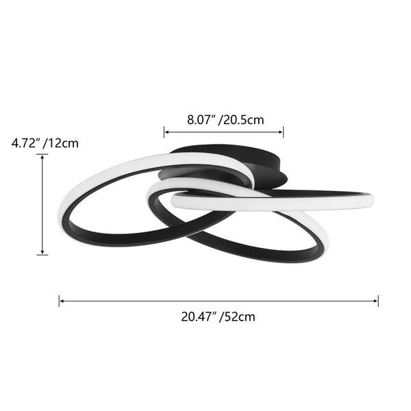 20.47 in. 1-Light Modern Linear Integrated LED Flush Mount Ceiling Lighting Fixtures