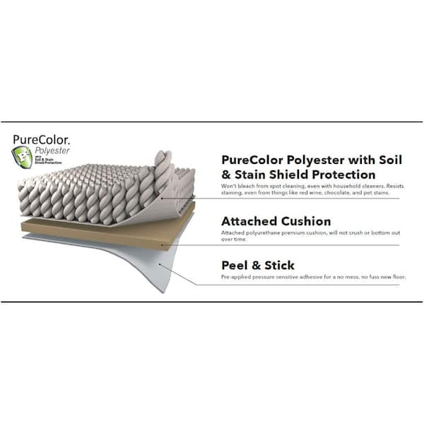 Mesa Boulder Texture Residential 18 in. x 18 in. Peel and Stick Carpet Tile (10-Tiles/Case)