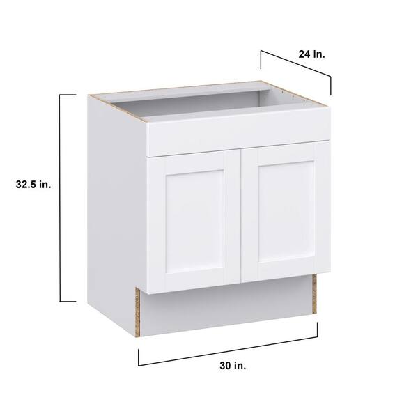 Mancos Glacier White Shaker Assembled 30 in. W x 32.5 in. H x 23.75 in. D ADA Sink Base With Removable Front Cabinet