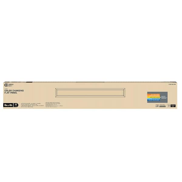 6 in. x 4 ft. 25-Watt Dimmable White Integrated LED 1900 Lumens Flat Panel Ceiling Flush Mount with Color Change 5CCT