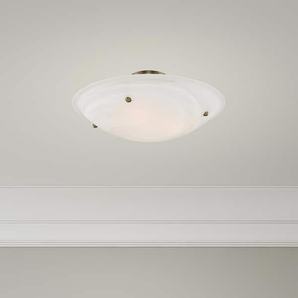 Oasis 4 Light Antique Brass Semi Flush Mount