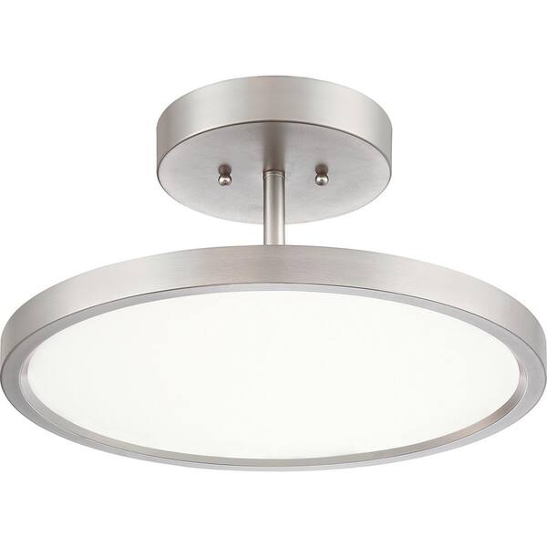 Beltway 15 in. Brushed Nickel LED Semi-Flush Mount