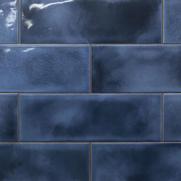 Piston Camp Blue 4 in. x 12 in. 7mm Glazed Ceramic Subway Wall Tile (34-piece 10.97 sq. ft. / box)