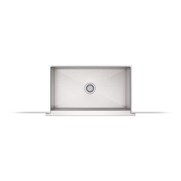 Lyric Farmhouse Undermount Apron Front Stainless Steel 34 in. Single Bowl Kitchen Sink