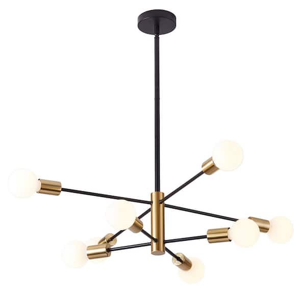 8-Light Modern Sputnik Gold Chandelier Industrial Pendant Ceiling Light