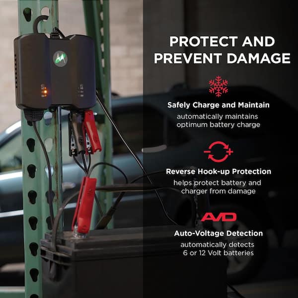 Automotive 6-Volt/12-Volt 2-Amp Two-Bank Battery Charger and Maintainer, Fully Automatic, Charges Simultaneously