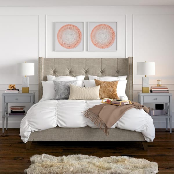 Lena 21-1/2 in. Golden Brass Table Lamp with Carrara Style Marble