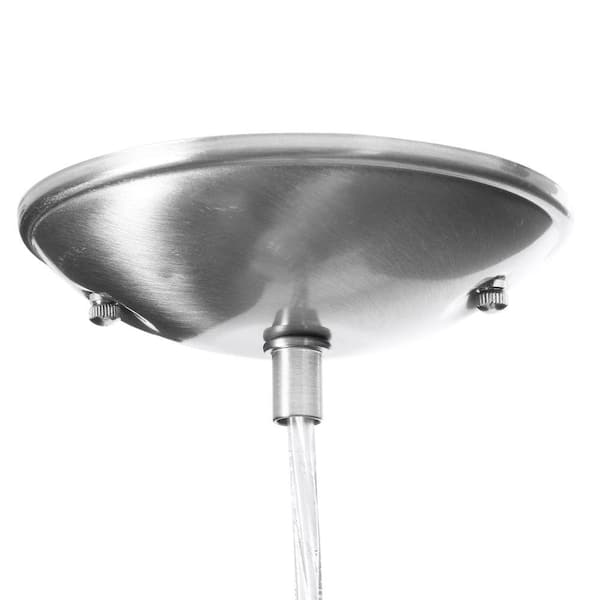 Riverbrook 1-Light Brushed Nickel Mini Pendant with Frosted White Glass Shade (3-Pack)