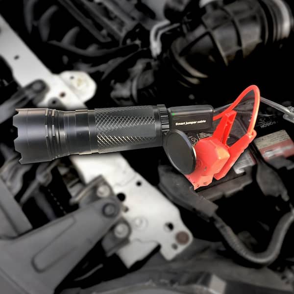 8000 Lumen Rechargeable Flashlight with 10000 mAH Jump Starter and Power Bank