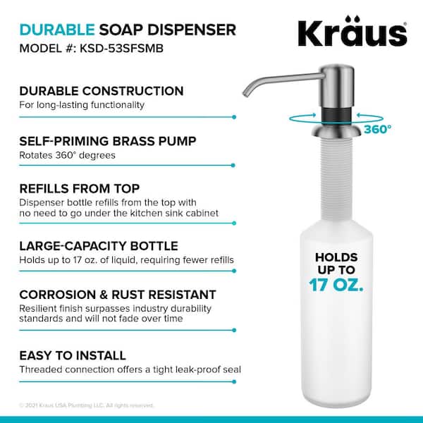 Boden Kitchen Soap and Lotion Dispenser in Spot Free Stainless Steel/Matte Black