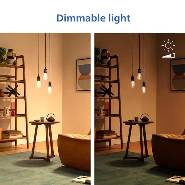 Amber and Full Color ST19 25W Equivalent Dimmable Smart Wi-Fi WiZ Connected Vintage Edison LED Light Bulb 2100K (1-Pack)
