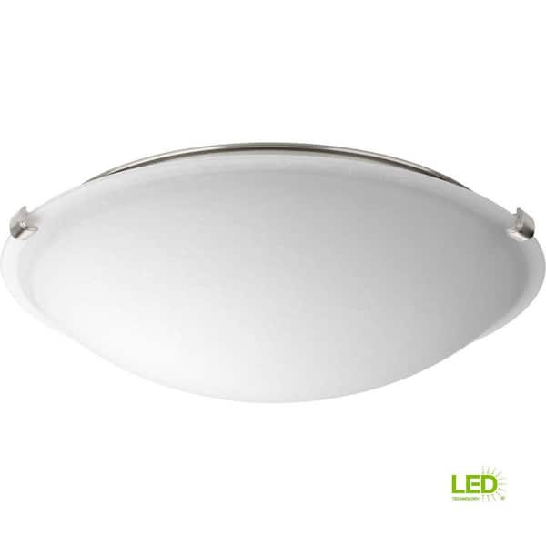 16 in. Dome Collection 24-Watt Brushed Nickel Integrated LED Flush Mount