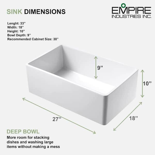 Olde London Farmhouse Fireclay 27 in. Single Bowl Kitchen Sink with Grid with Grid and Strainer