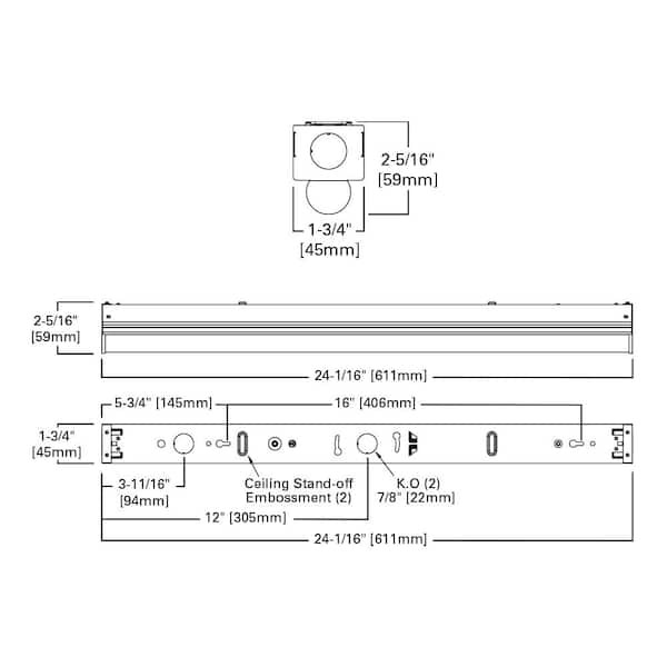 2 ft. 16-Watt Equivalent, Integrated LED, White Finish, Strip Light Fixture, 4000K, 1150 Lumens