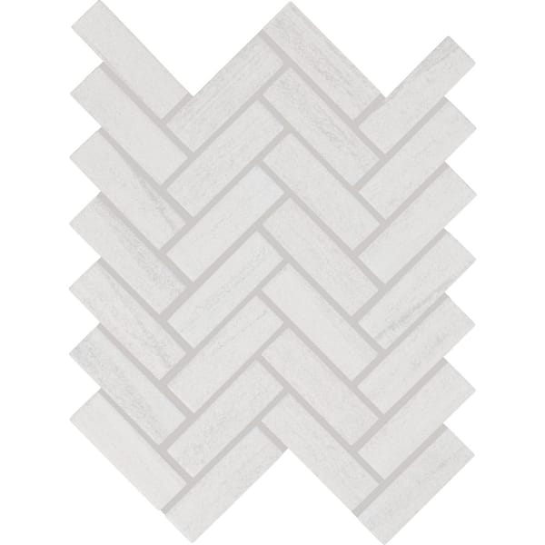 Modern Renewal Parchment 9 in. x 12 in. Glazed Ceramic Herringbone Mosaic Tile (6 sq. ft./Case)