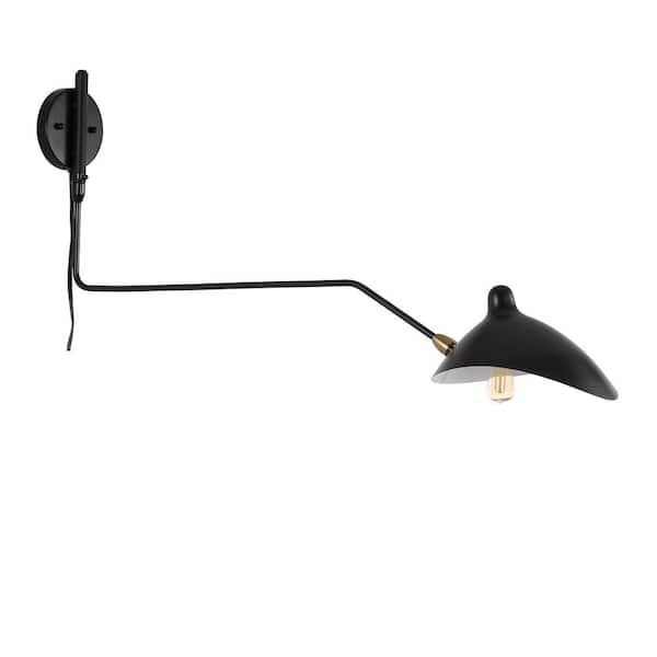 Frank 8.5 in. Black Iron Retro LED Swing Wall Sconce