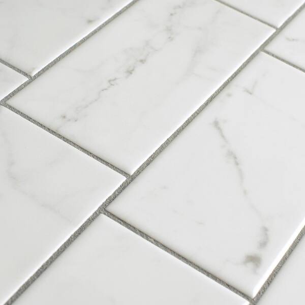 Classico Carrara Glossy 3 in. x 6 in. Ceramic Wall Tile (5.72 sq. ft./Case)