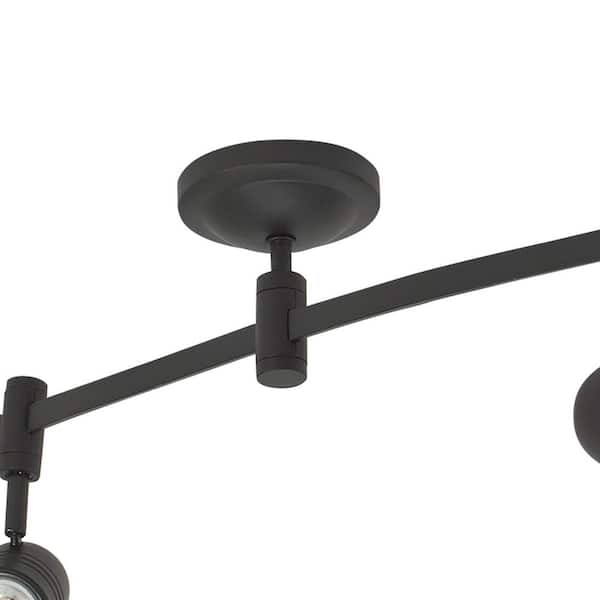 8 ft. Bronze 5-Light LED Flex Track Lighting Kit with Metal Shades