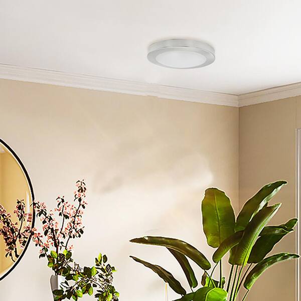 7.5 in. Brushed Nickel LED Disc Light (1-Pack)