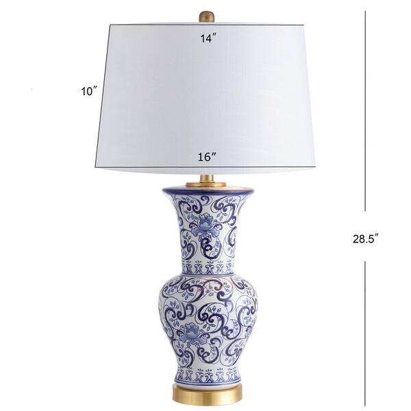 Leo 28.5 in. Blue/White Chinoiserie Table Lamp