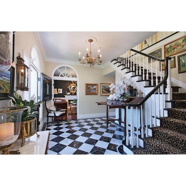 Black Ice 12 in. x 12 in. Polished Marble Floor and Wall Tile (5 sq. ft./Case)