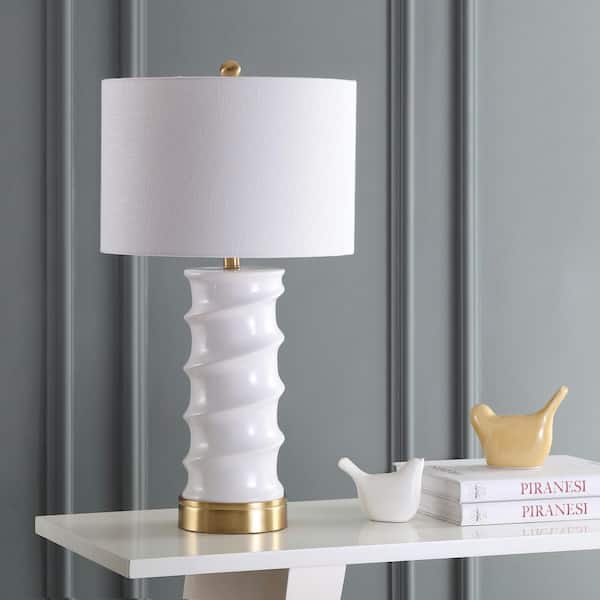 Taipei 28 in. White/Gold LED Table Lamp