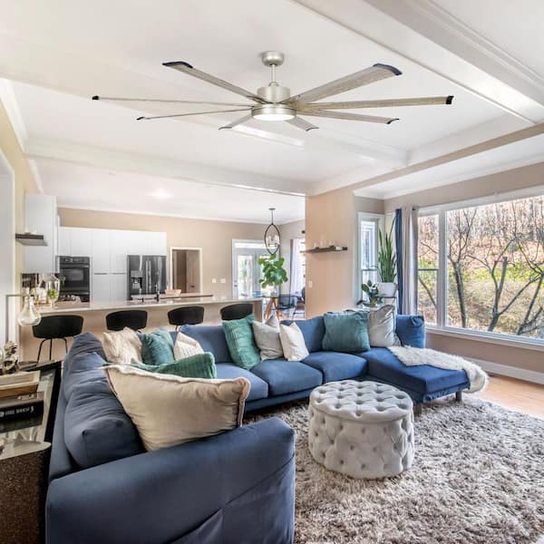 Bankston 72 in. Integrated LED Brushed Nickel Ceiling Fan with Light and Remote Control