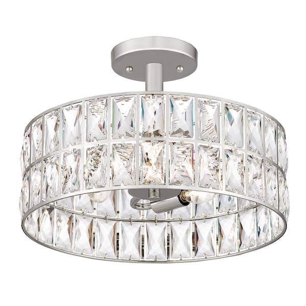 Coffman 3-Light Polished Nickel Semi-Flush Mount