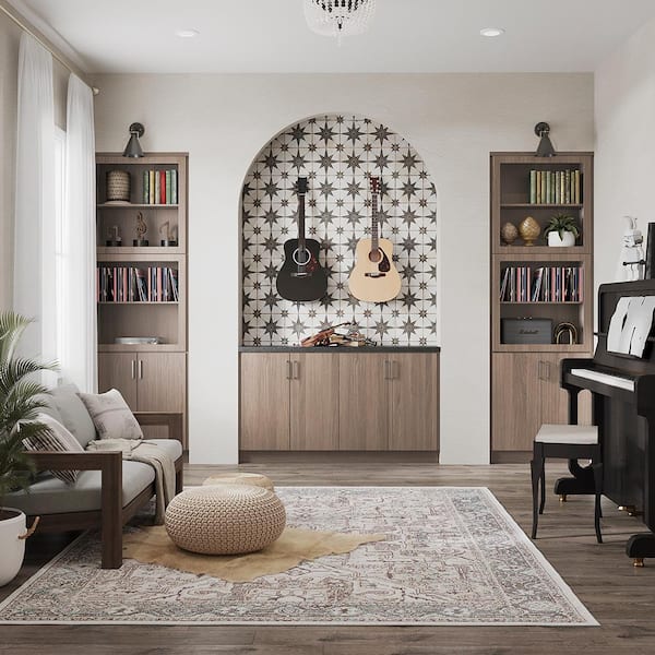 Designer Series Edgeley Assembled 36x30x12 in. Wall Open Shelf Kitchen Cabinet in Driftwood