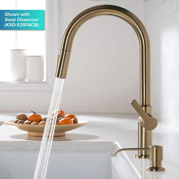 Oletto Single-Handle Pull-Down Sprayer Kitchen Faucet in Spot Free Antique Champagne Bronze