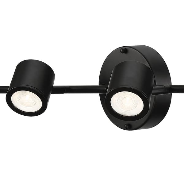 4.33 ft. 6-Light Black Integrated LED Track Lighting Kit with Adjustable Bar and 6-Rotating Track Heads