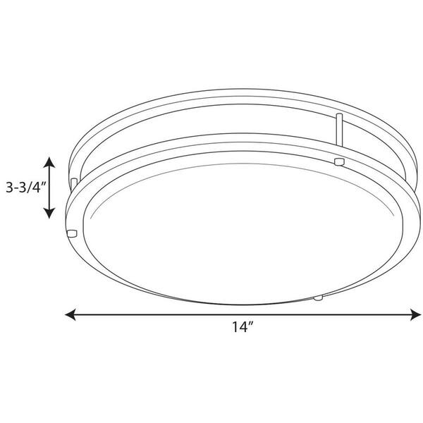 14 in. CTC COMM Collection 23 -Watt Brushed Nickel Integrated LED Flush Mount