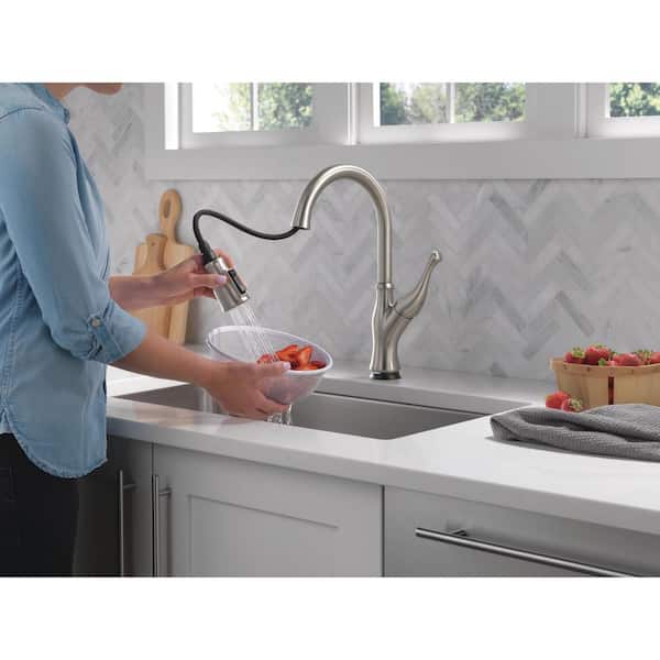Ophelia Single Handle Touch-On Pull Down Sprayer Kitchen Faucet with Touch2O Technology in Stainless Steel