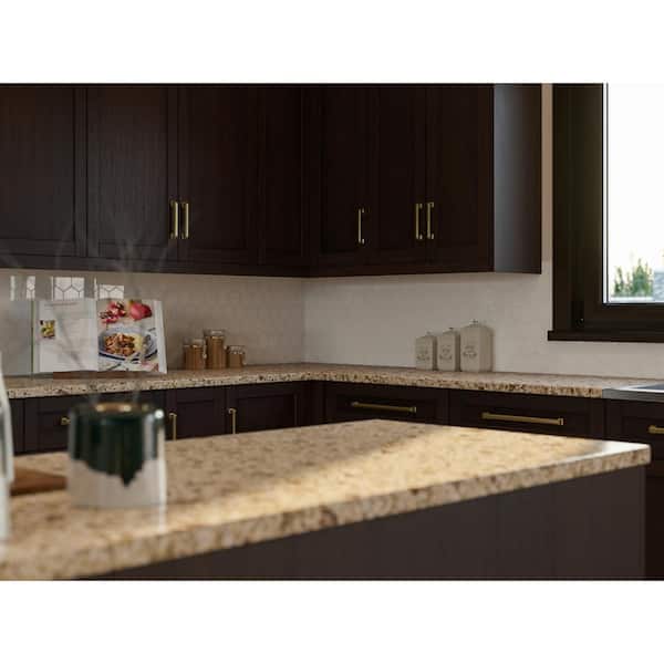4 ft. Solid Surface Countertop in Gold Sand Granite