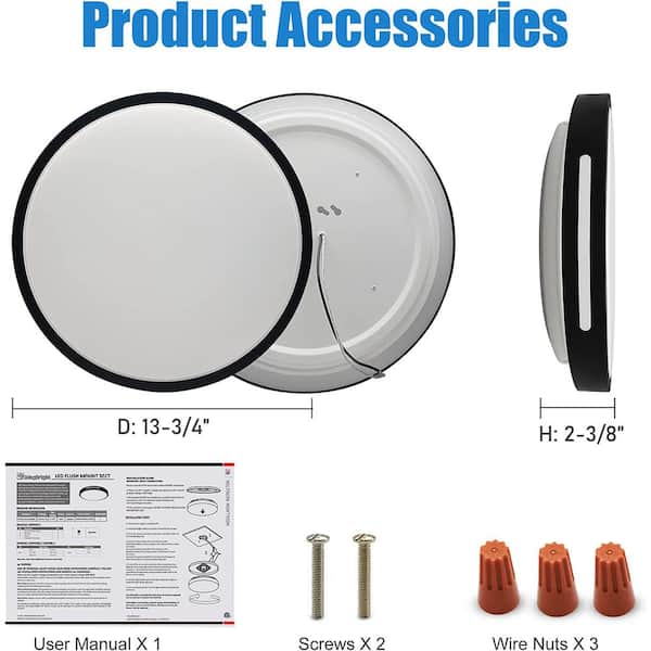 13 in. LED Flush Mount 3000K/4000K/5000K Convertible - 1500 Lumens Ceiling Light Fixture