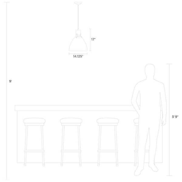 Brynne 14-Watt Matte Black Integrated LED Hanging Pendant