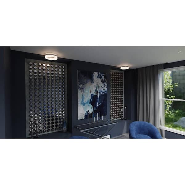 Cohen 11.75 in. Brushed Nickel Integrated LED Flush Mount